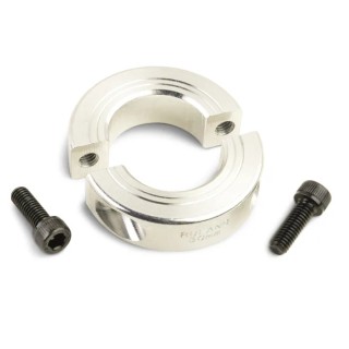 Ruland Shaft Collar, Two Piece, Clamp Screw, Aluminium, Bore Diameter 20mm, Outside Diameter 40mm, Width 15mm MSP-20-A