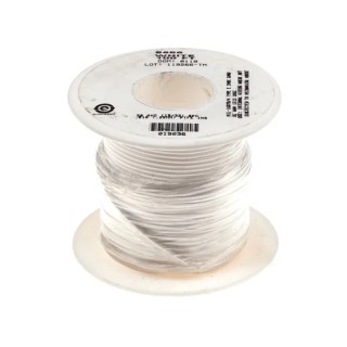 Alpha Wire Hook Up Wire TEFLON Series White, 30 AWG, 7 x 0.10 mm Strands, 600V, 200°C Maximum Operating 5851 WH005