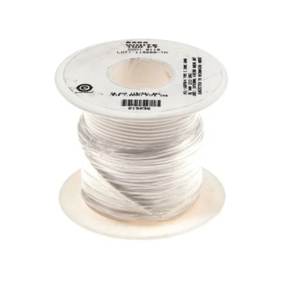 Alpha Wire Hook Up Wire TEFLON Series White, 30 AWG, 7 x 0.10 mm Strands, 600V, 200°C Maximum Operating 5851 WH005