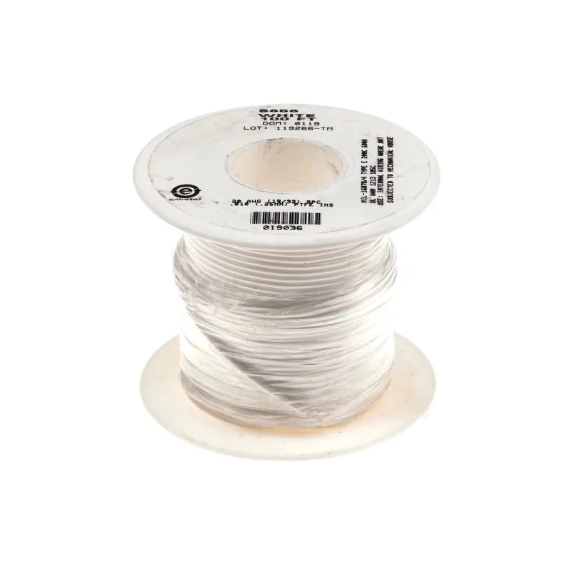 Alpha Wire Hook Up Wire TEFLON Series White, 30 AWG, 7 x 0.10 mm Strands, 600V, 200°C Maximum Operating 5851 WH005