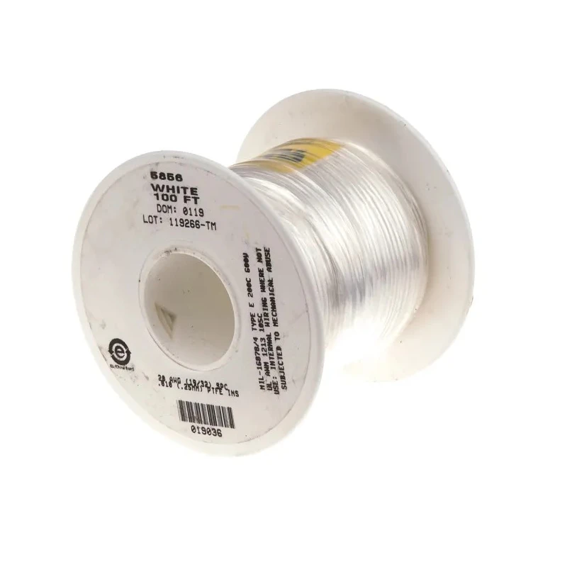Alpha Wire Hook Up Wire TEFLON Series White, 30 AWG, 7 x 0.10 mm Strands, 600V, 200°C Maximum Operating 5851 WH005