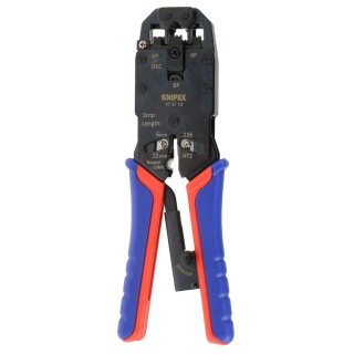 Knipex Western Plug Crimp Tool RJ10 RJ11 RJ12 RJ45 190mm Special Grade Chrome Vanadium Steel 97 51 12