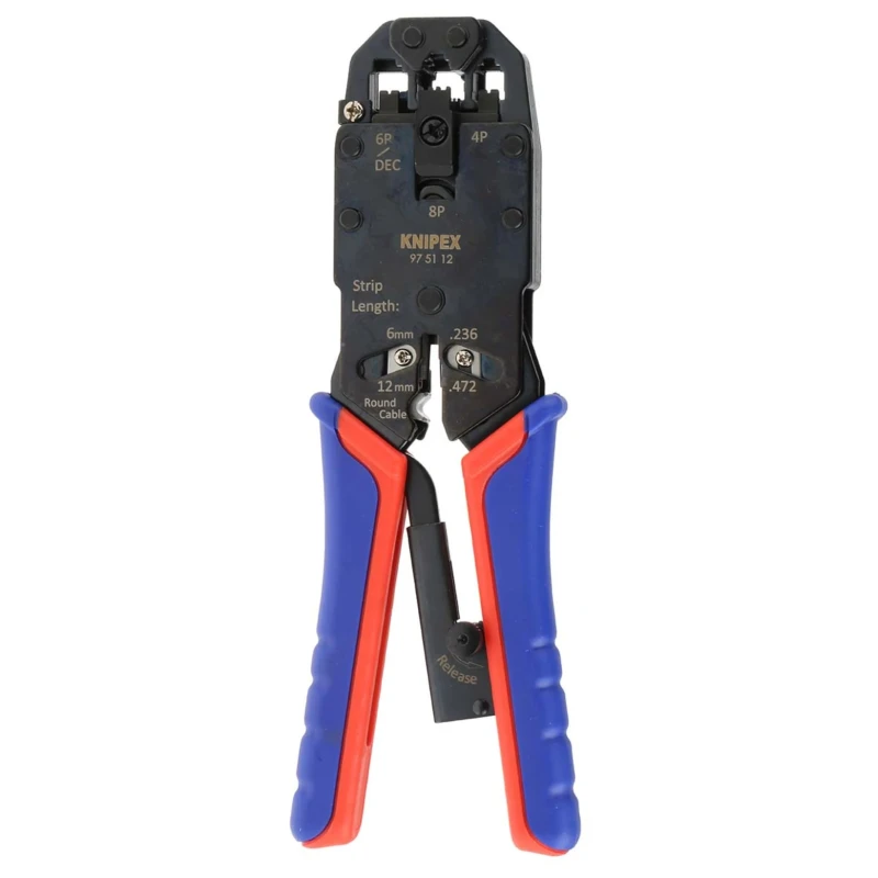 Knipex Western Plug Crimp Tool RJ10 RJ11 RJ12 RJ45 190mm Special Grade Chrome Vanadium Steel 97 51 12
