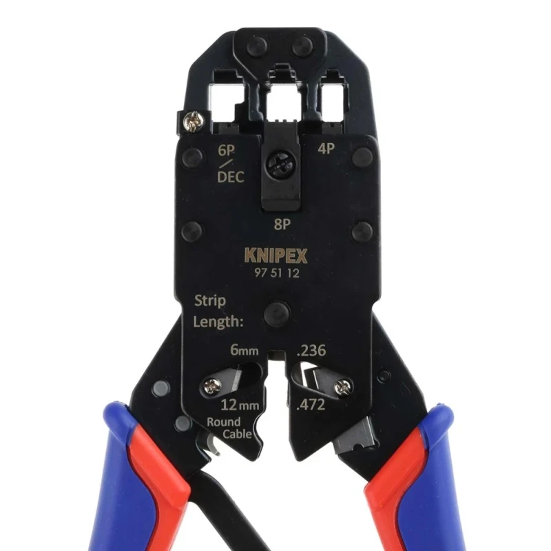 Knipex Western Plug Crimp Tool RJ10 RJ11 RJ12 RJ45 190mm Special Grade Chrome Vanadium Steel 97 51 12