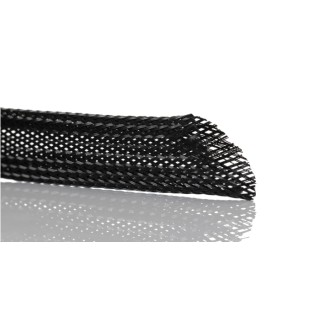 SES Sterling Expandable Braided Polyethylene Terephthalate Black Cable Sleeve 100m Length 10mm Cable Diameter 06240003010