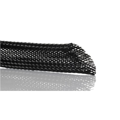 SES Sterling Expandable Braided Polyethylene Terephthalate Black Cable Sleeve 100m Length 10mm Cable Diameter 06240003010