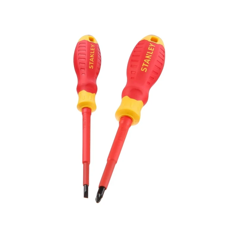 Stanley Insulated Pozidriv Screwdriver Set, 2-Piece, PZ2 and PZ4 Tips, VDE Approved, 1000V Rated STHT60030-0