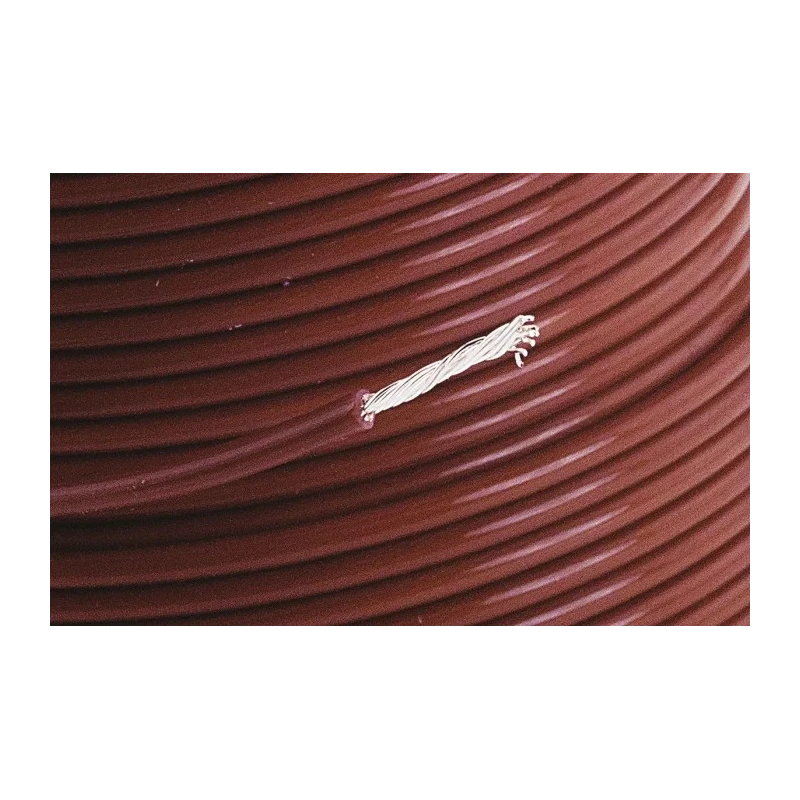 Alpha Wire PTFE Equipment Wire Brown 18 AWG 19x0.25mm Silver Plated Copper 600V 200°C 30m 5857 BR005
