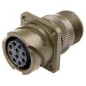 Amphenol Limited MIL Spec Circular Connector Brass Straight 10 Way Wall Mount Female Contacts 500V AC 13A 97B-3100A-18-1S