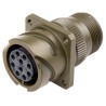 Amphenol Limited MIL Spec Circular Connector Brass Straight 10 Way Wall Mount Female Contacts 500V AC 13A 97B-3100A-18-1S