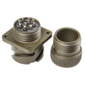 Amphenol Limited MIL Spec Circular Connector Brass Straight 10 Way Wall Mount Female Contacts 500V AC 13A 97B-3100A-18-1S