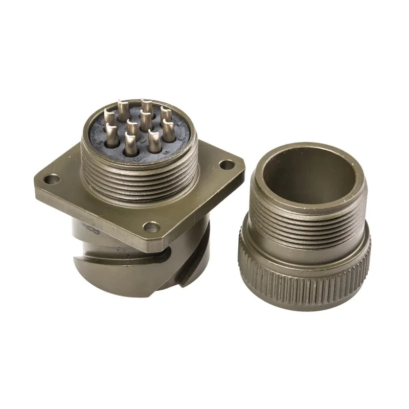 Amphenol Limited MIL Spec Circular Connector Brass Straight 10 Way Wall Mount Female Contacts 500V AC 13A 97B-3100A-18-1S