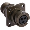Amphenol Limited MIL Spec Circular Connector Brass Straight 3 Way Wall Mount Olive Drab Cadmium Plated 97B-3100A-10SL-3S