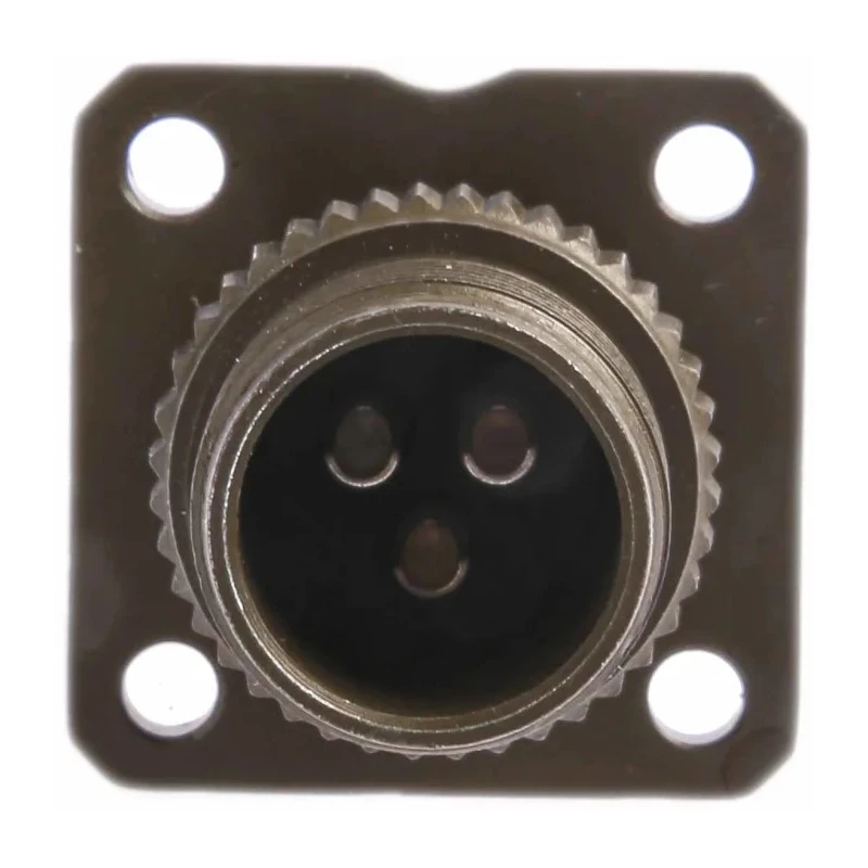 Amphenol Limited MIL Spec Circular Connector Brass Straight 3 Way Wall Mount Olive Drab Cadmium Plated 97B-3100A-10SL-3S