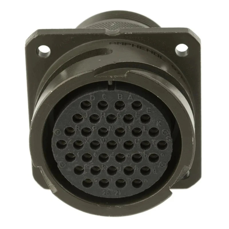 Amphenol Limited MIL Spec Circular Connector 500V AC Brass Straight 37 Way Wall Mount Female 97B-3100A-28-21S