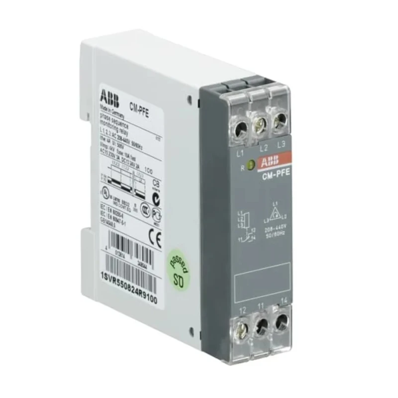 ABB Monitoring Relay 3 Phase 208/440 V AC Monitor Range SPDT DIN Rail Mount 1SVR550824R9100