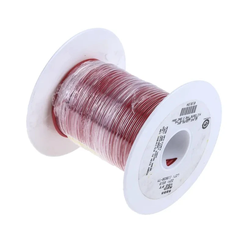 Alpha Wire Hookup Wire TEFLON Series Red, 16 AWG, 19 x 0.29 mm Strands, 600V, 30 m Length, Silver Plated Copper 5858 RD005