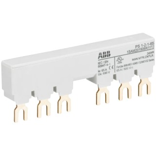 ABB PS1 Series 3 Phase Busbar 690 V AC 250 V DC 65A Current Rating Model 1SAM201906R1112 PS1-2-1-65