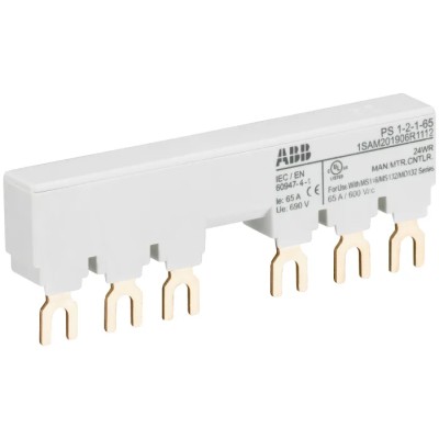 ABB PS1 Series 3 Phase Busbar 690 V AC 250 V DC 65A Current Rating Model 1SAM201906R1112 PS1-2-1-65