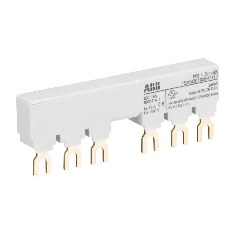 ABB PS1 Series 3 Phase Busbar 690 V AC 250 V DC 65A Current Rating Model 1SAM201906R1112 PS1-2-1-65