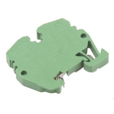 Weidmüller ZPEA Series Earth Terminal Block Yellow Green 2.5mm² 1-Level Clamp 1720950000