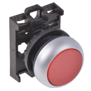 Eaton RMQ Titan M22 Series Red Maintained Push Button Head 22 mm Cutout Diameter, IP69K 78635807 M22-DRL-R+M22-A