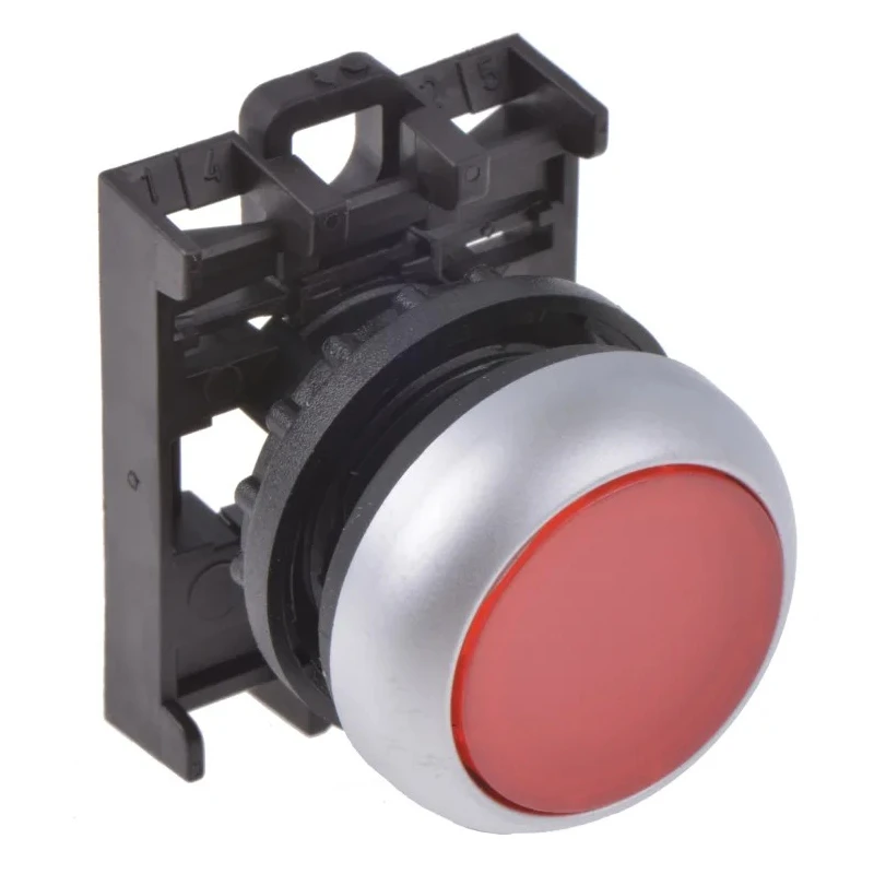 Eaton RMQ Titan M22 Series Red Maintained Push Button Head 22 mm Cutout Diameter, IP69K 78635807 M22-DRL-R+M22-A