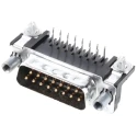 TE Connectivity AMPLIMITE HD-20 15 Way Right Angle 2.74 mm Pitch Through Hole D-Sub Connector 5747841-6