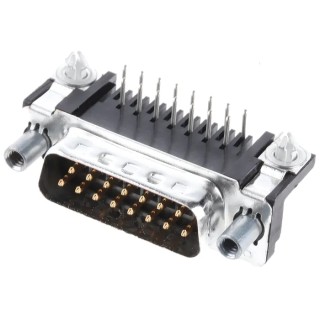 TE Connectivity AMPLIMITE HD-20 15 Way Right Angle 2.74 mm Pitch Through Hole D-Sub Connector 5747841-6