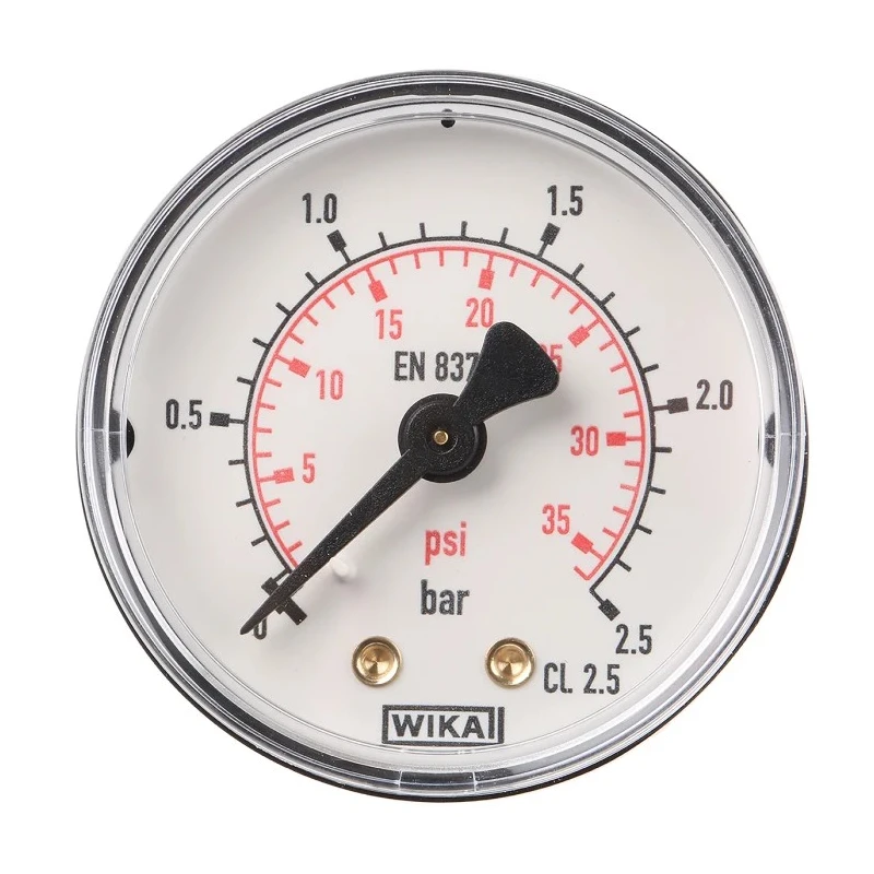 WIKA 50 mm 1/4 in BSPT Pressure Gauge, 2.5 bar 7833739