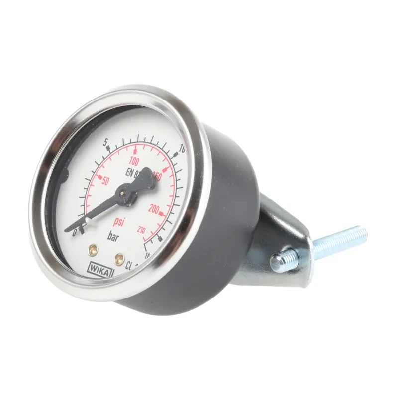 WIKA 50 mm Threaded Pressure Gauge G 1/8, Plastic Case, 16 bar, ±2.5% Accuracy, Model 7794971