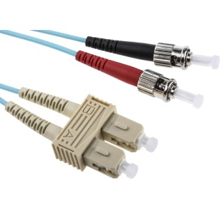 Molex CES ST to SC Fibre Optic Cable Low Smoke Zero Halogen Aqua 1 m 91.19.372.00100