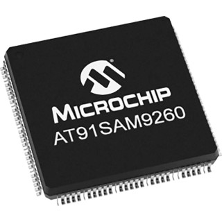 Microchip 32 bit ARM SAM9260 Microcontroller, 180 MHz, 8kB FLASH, 208-Pin PQFP 