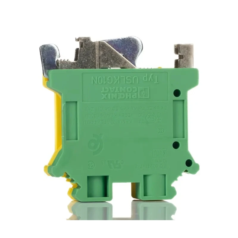 Phoenix Contact 2-Way USLKG 10 N Earth Terminal Block 750V 76A Screw Termination Polyamide Housing ATEX 3003923