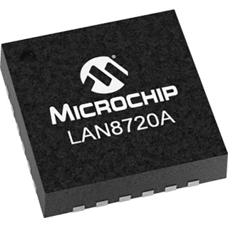 Microchip 24-Pin QFN Ethernet Transceiver IC 3.3 V 100 Mbps RMII Full Duplex/Half Duplex LAN8720A-CP