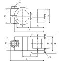 Rose+Krieger Cross Clamp Connecting Component for Strut Profile 25 to 40 mm², Round Tube Size 40.3 mm 104025090200