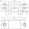 Rose+Krieger Parallel Clamp Connecting Component Strut Profile 25 mm Round Tube Size 25.1 mm 152500000200