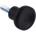 RS PRO Black Thermoplastic Knurled Clamping Knob, M5 Threaded Stud 16mm Thread Length 21 mm Diameter 448-8886