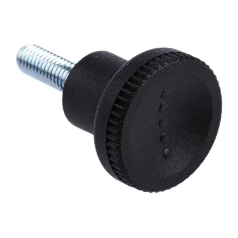 RS PRO Black Thermoplastic Knurled Clamping Knob, M5 Threaded Stud 16mm Thread Length 21 mm Diameter 448-8886