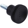RS PRO Black Thermoplastic Knurled Clamping Knob, M5 Threaded Stud 16mm Thread Length 21 mm Diameter 448-8886