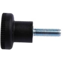RS PRO Black Thermoplastic Knurled Clamping Knob, M5 Threaded Stud 16mm Thread Length 21 mm Diameter 448-8886