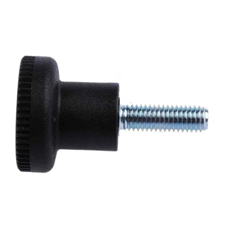 RS PRO Black Thermoplastic Knurled Clamping Knob, M5 Threaded Stud 16mm Thread Length 21 mm Diameter 448-8886