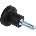 RS PRO Black Thermoplastic Knurled Clamping Knob, M5 Threaded Stud 16mm Thread Length 21 mm Diameter 448-8886