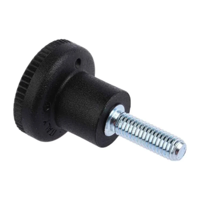 RS PRO Black Thermoplastic Knurled Clamping Knob, M5 Threaded Stud 16mm Thread Length 21 mm Diameter 448-8886