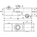 Rose+Krieger M8 Hinge Clamp Connecting Component, Strut Profile 25 mm, Round Tube Size 25.1 mm 182500050200