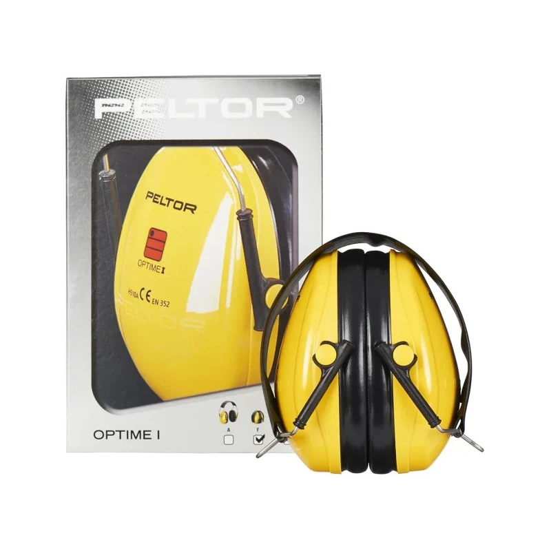3M PELTOR Optime I Ear Defender with Headband, 26 dB SNR, Foldable Design, Black Yellow H510F-404