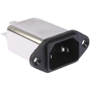 Schaffner 250V AC 10A Panel Mount IEC Filter Male Faston FN9222-10-06