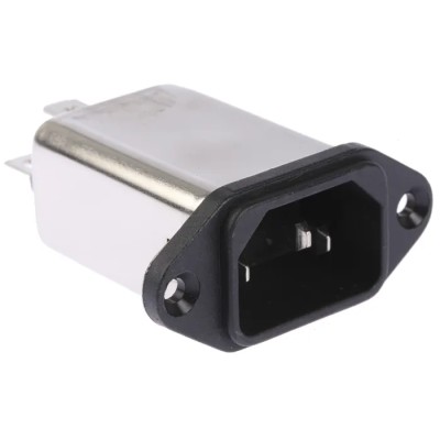 Schaffner 250V AC 10A Panel Mount IEC Filter Male Faston FN9222-10-06