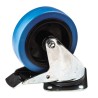 Tente Braked Swivel Castor 250 kg Capacity 125 mm Wheel Rubber 3477UFR125P62BLUE