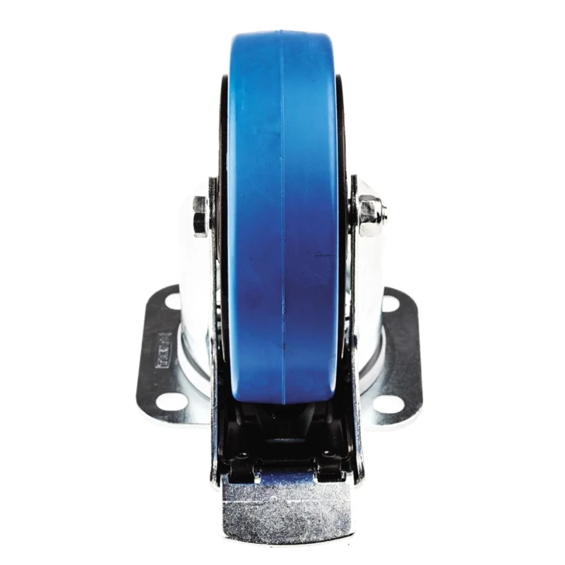 Tente Braked Swivel Castor 250 kg Capacity 125 mm Wheel Rubber 3477UFR125P62BLUE